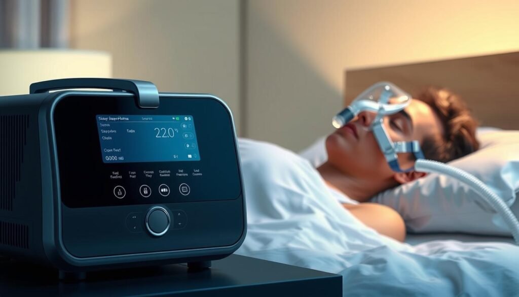 睡眠呼吸機使用示意圖